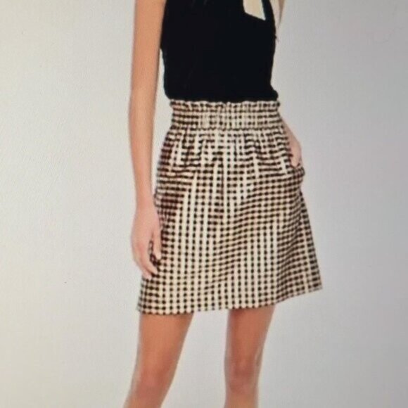 J Crew Factory Metallic Gingham Pull-On Mini Skirt - Picture 3 of 3
